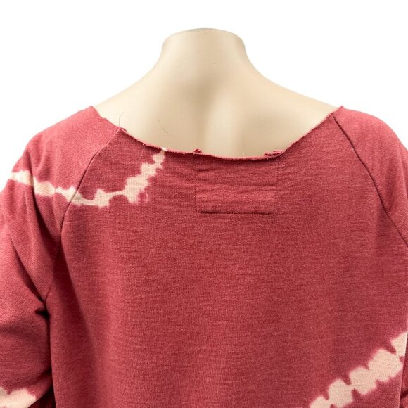 Custom Tie Dye Red Slouchy Scoop Neck Long Sleeves‎ Everyday Sweatshirt Women L - Picture 8 of 9